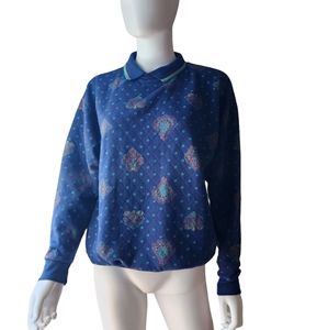 Vintage Gitano Collection Collared Quilted Sweatshirt